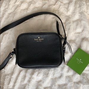 Black Kate Spade Double Zip Tassel Crossbody